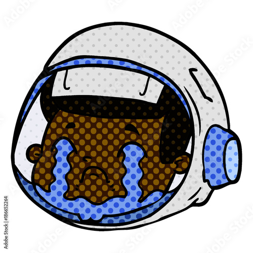 cartoon astronaut face crying