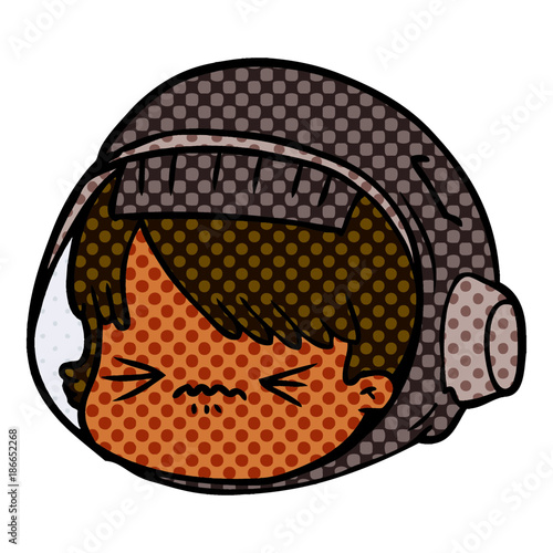 cartoon stressed astronaut face