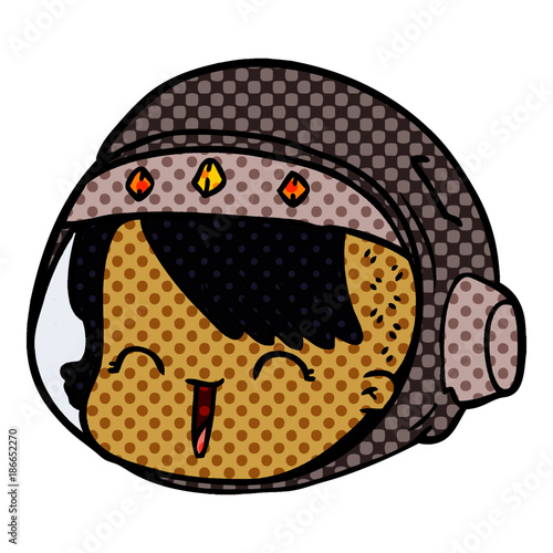 cartoon happy astronaut face