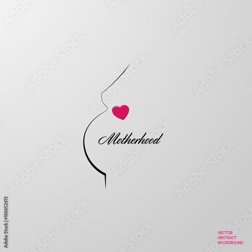 Maternity image. Pregnant silhouette. Waiting for the baby