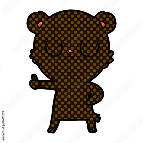 peaceful cartoon bear cub