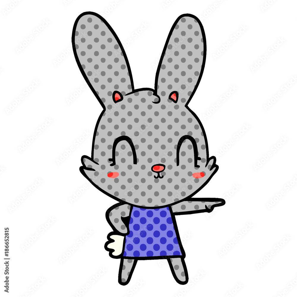 cute cartoon rabbit in dress