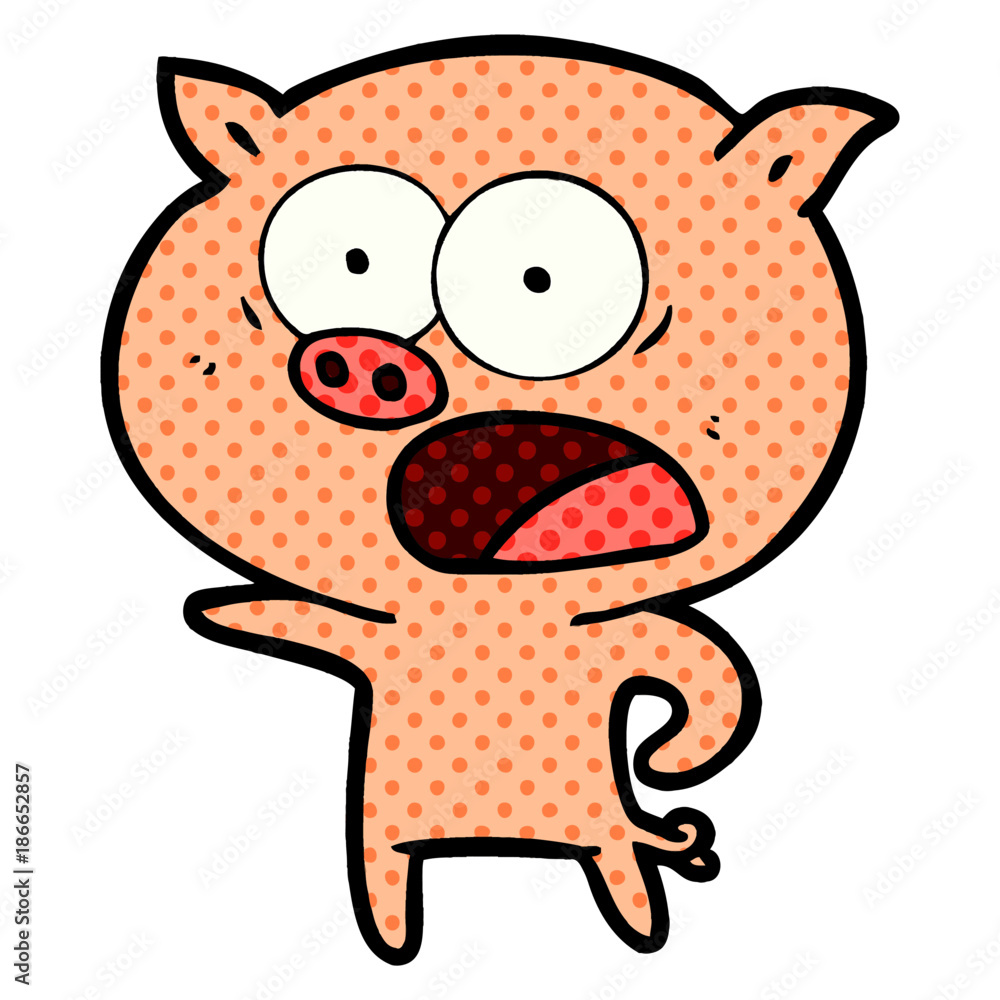 cartoon pig shouting