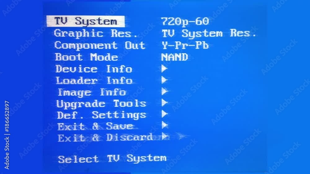 sequence of television, video and vcr images showing no signal, grids