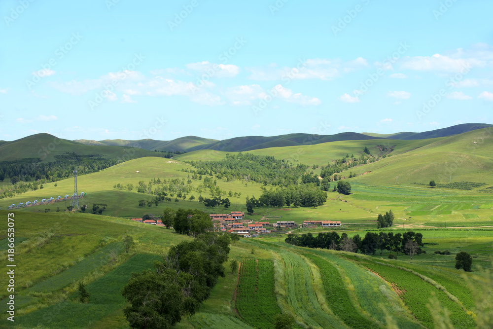 Fototapeta premium Mountain village in China