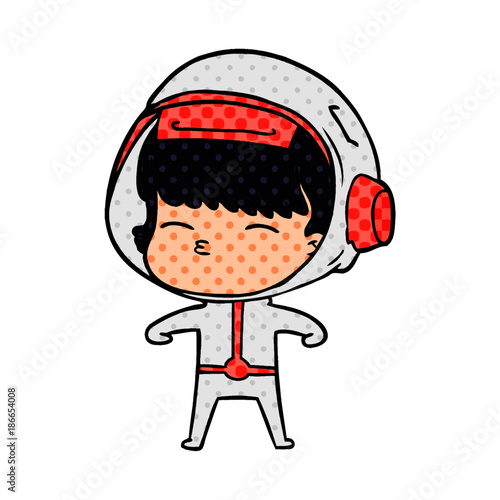cartoon curious astronaut