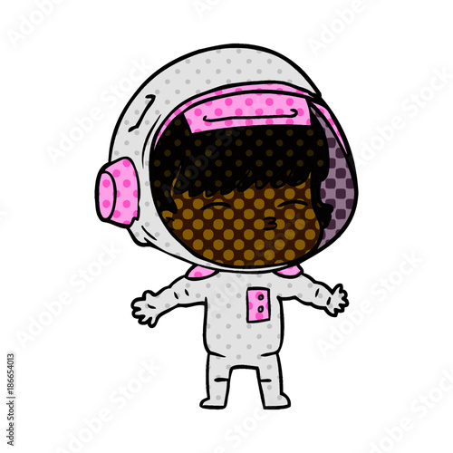 cartoon curious astronaut