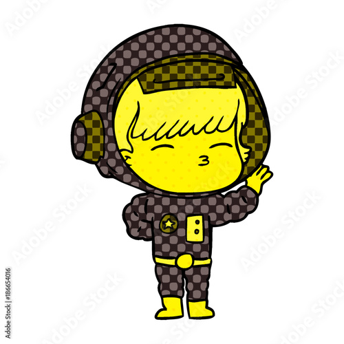 cartoon curious astronaut