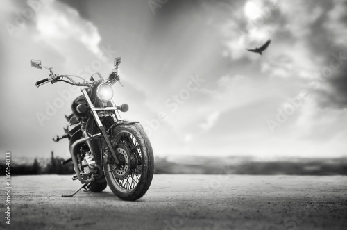 Fotografiet Freedom.Motorbike under sky