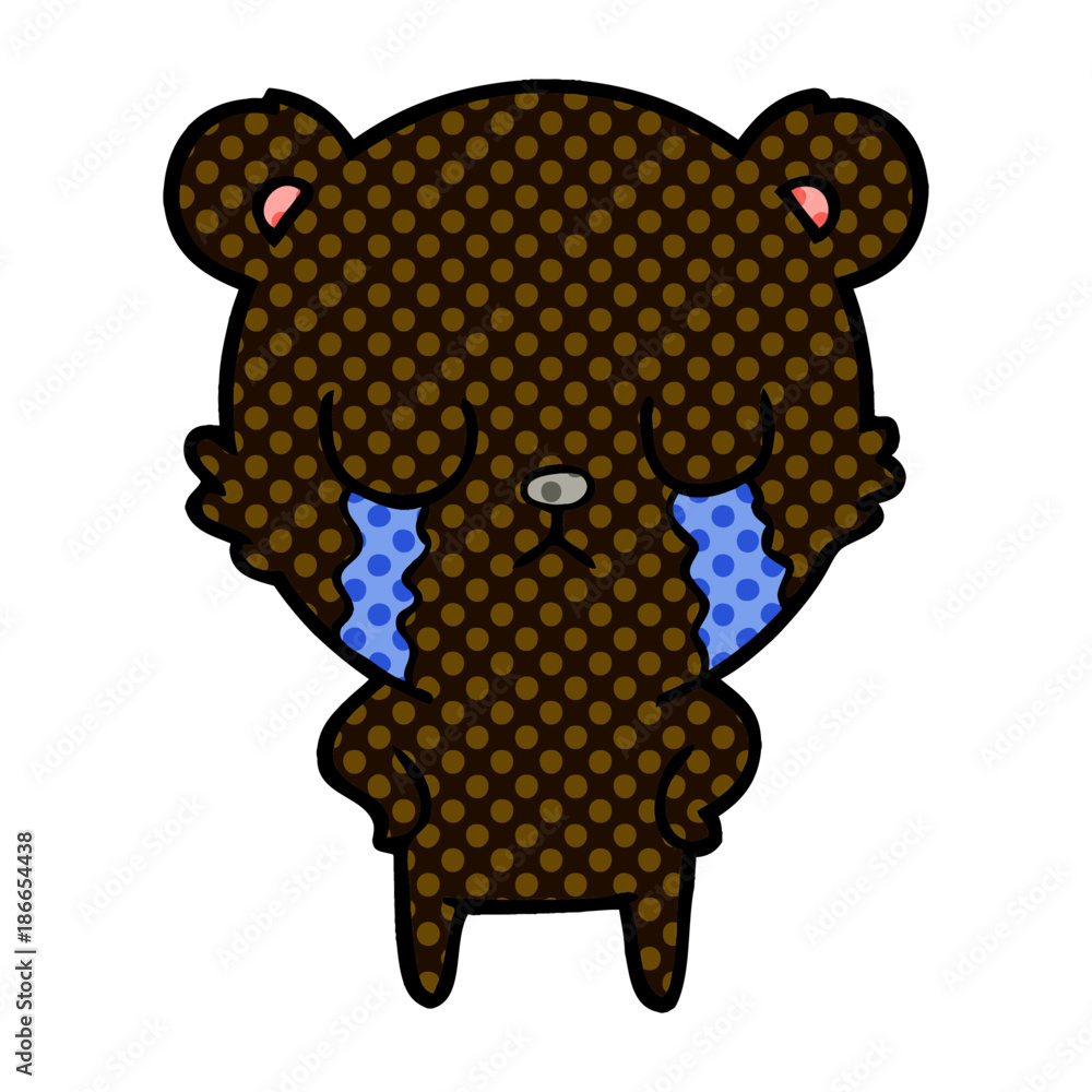Obraz premium crying cartoon bear