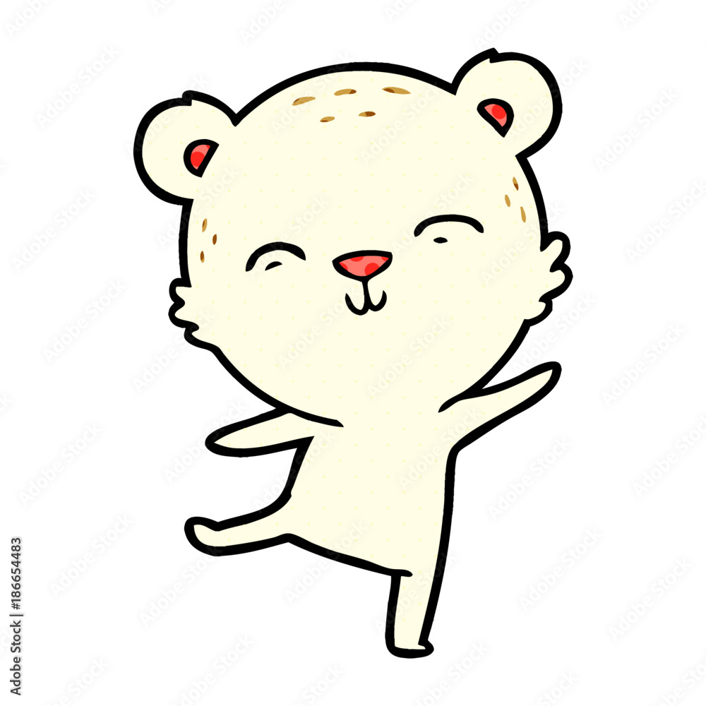 happy cartoon polar bear dancing