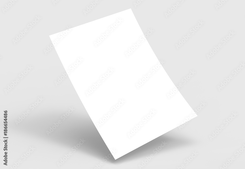 custom made wallpaper toronto digitalA4 format empty paper note template. White sheet paper mock up. 3D illustrating.