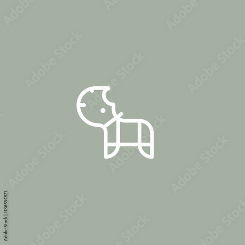 Vector sign rhinoceros in style line art.