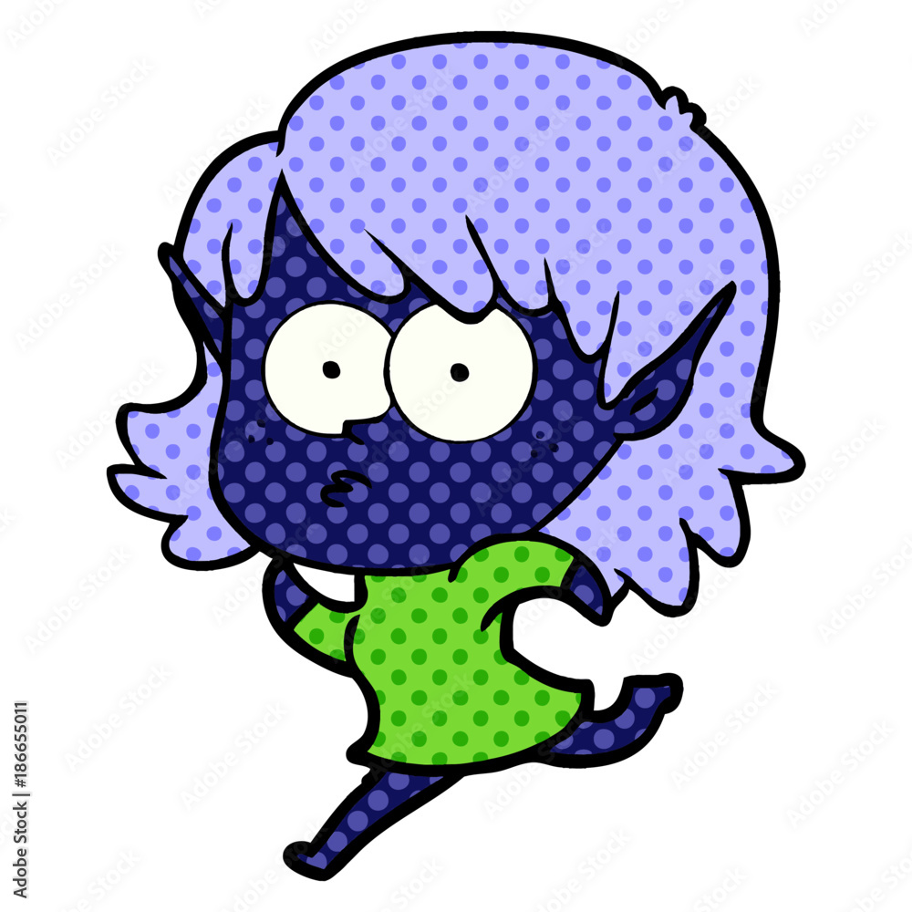 cartoon elf girl staring