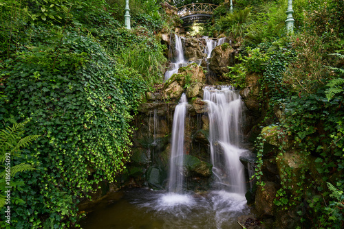 Waterfall thabor park, Rennes city, Brittany, France photo