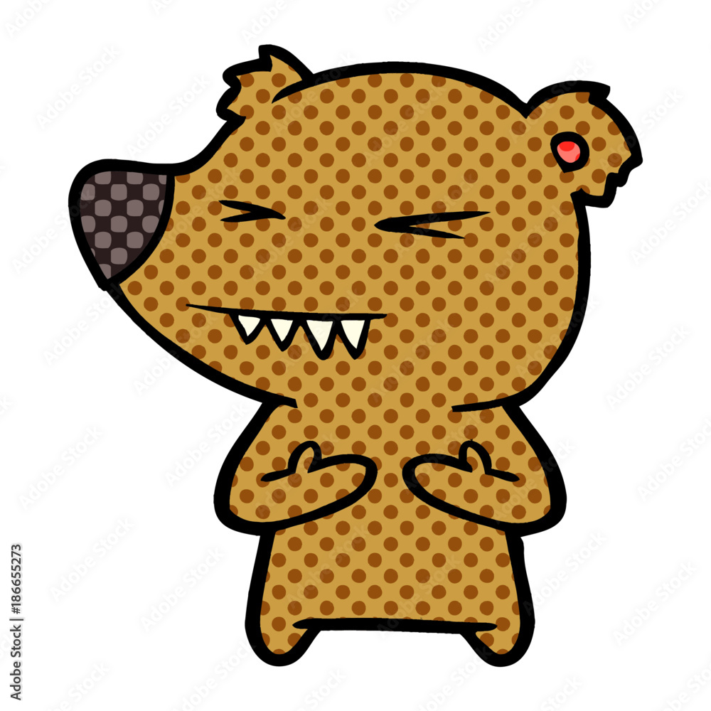 angry bear cartoon
