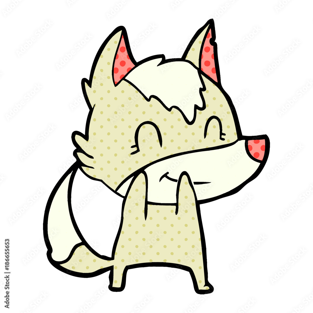 friendly cartoon wolf