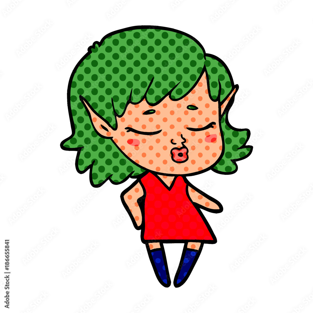 pretty cartoon elf girl pretty cartoon elf girl