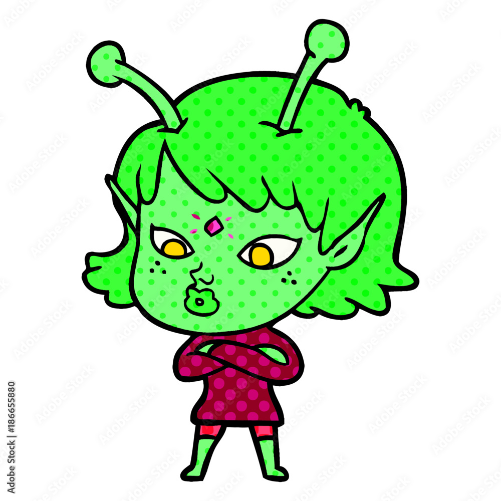 pretty cartoon alien girl pretty cartoon alien girl