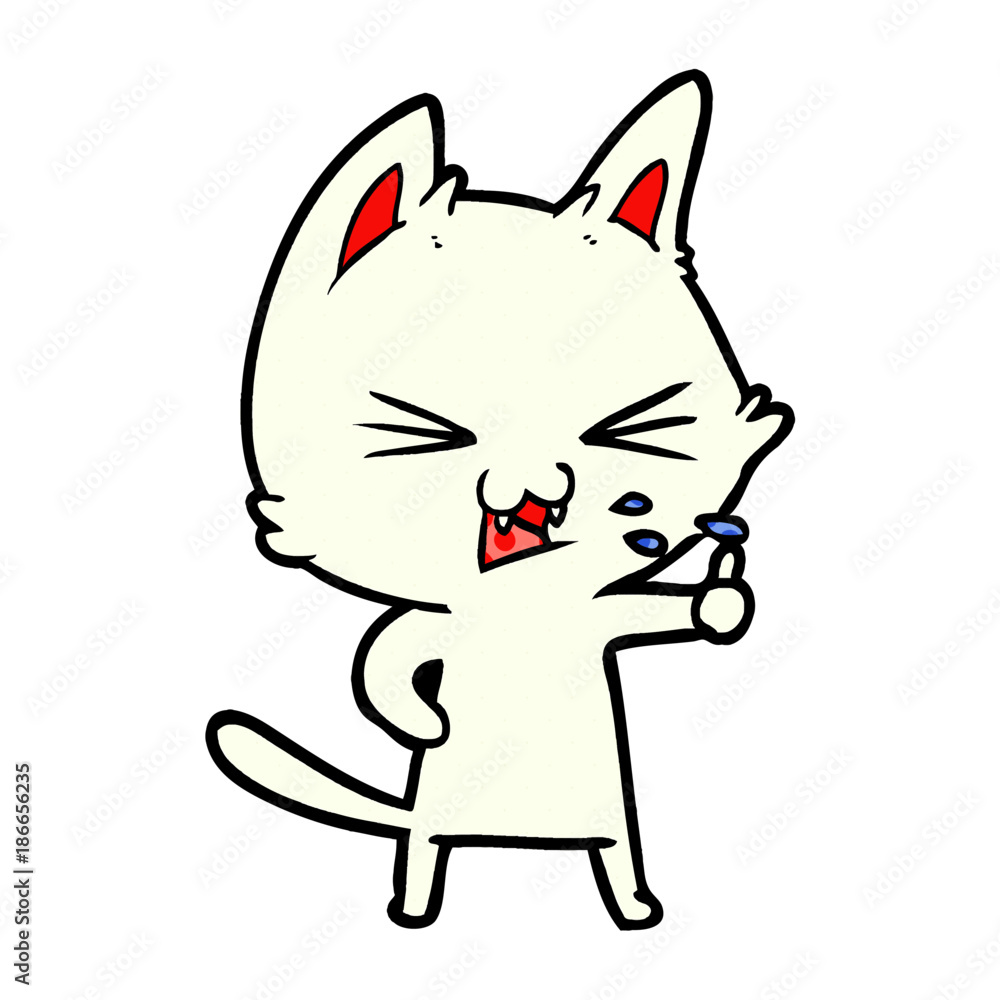cartoon cat hissing cartoon cat hissing
