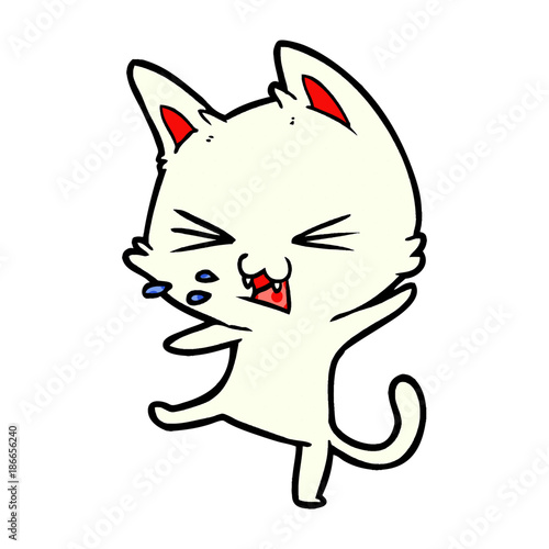 cartoon cat throwing a tantrum