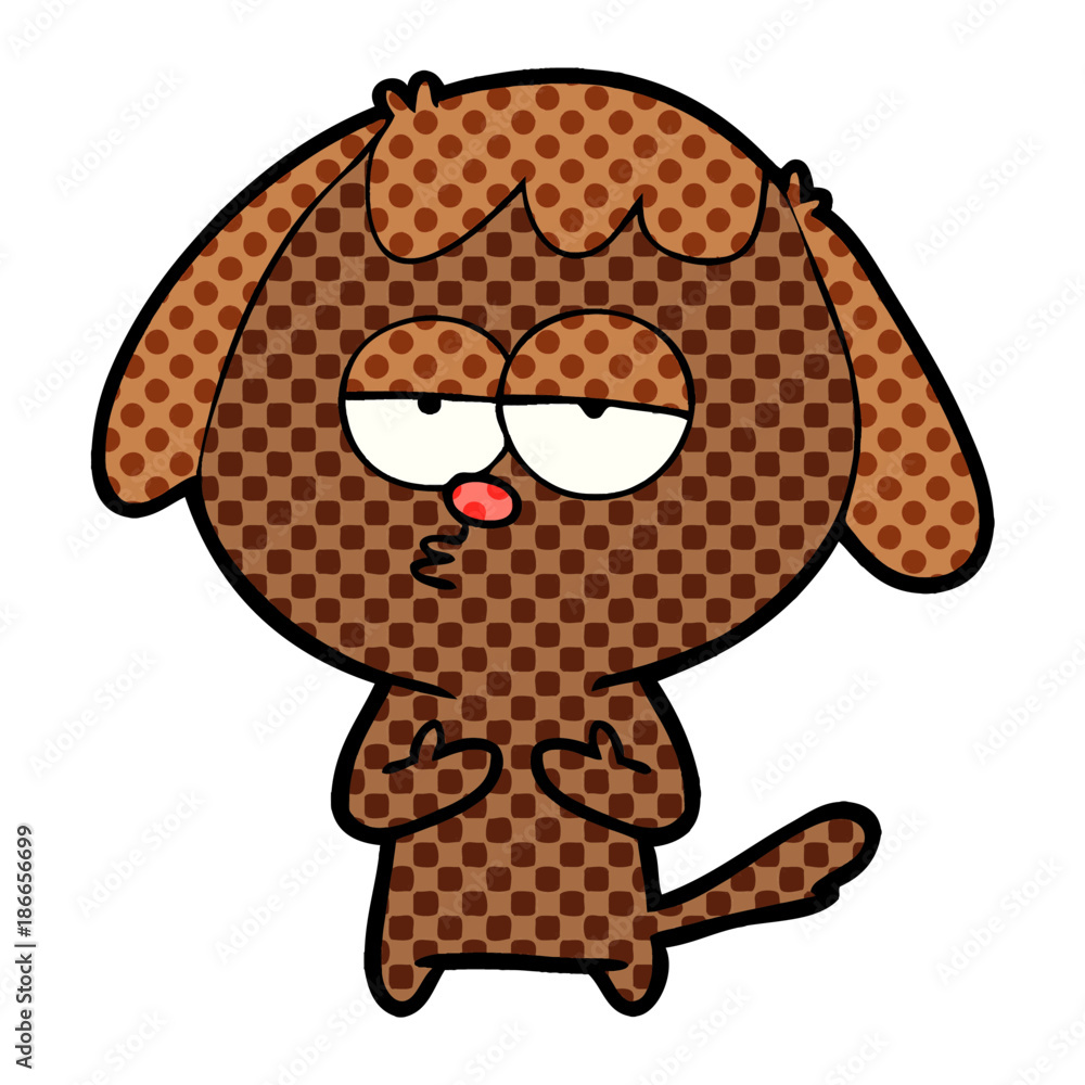 Fototapeta premium cartoon bored dog