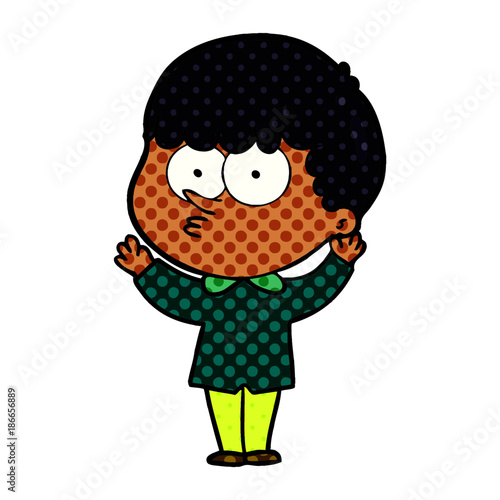 cartoon curious boy