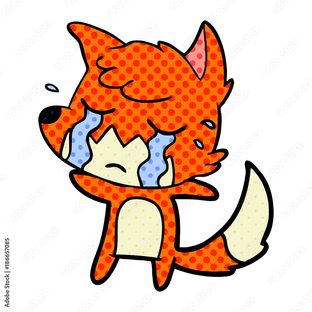 crying fox cartoon