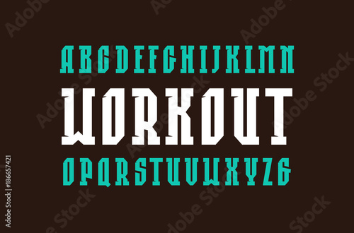 Decorative serif font in the sport style