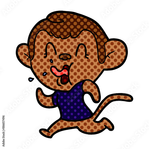 crazy cartoon monkey running