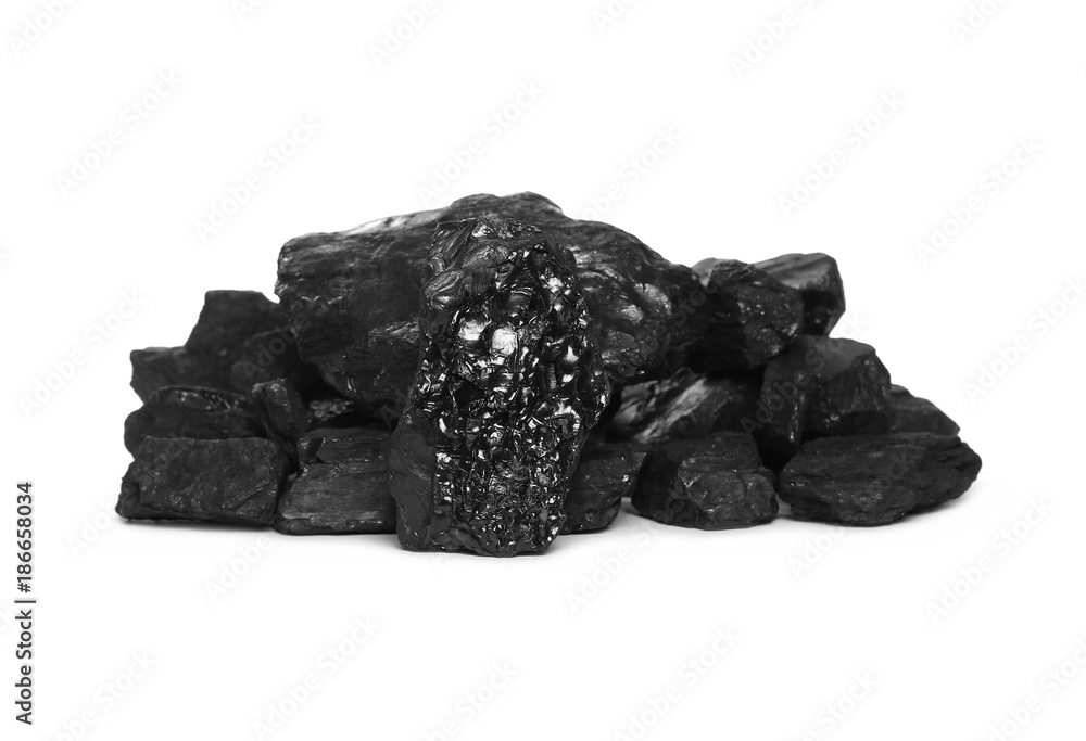 Coal pile isolated on white background Coal pile isolated on white background