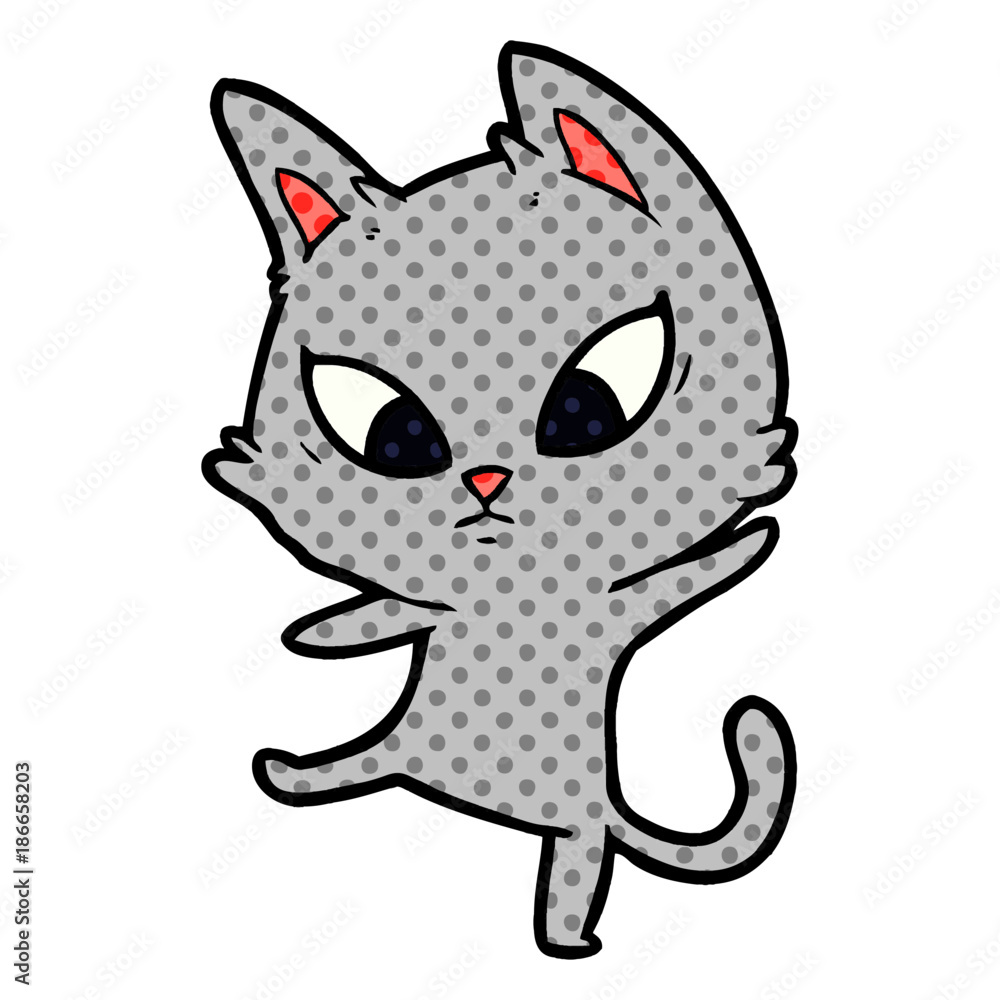 Fototapeta premium confused cartoon cat