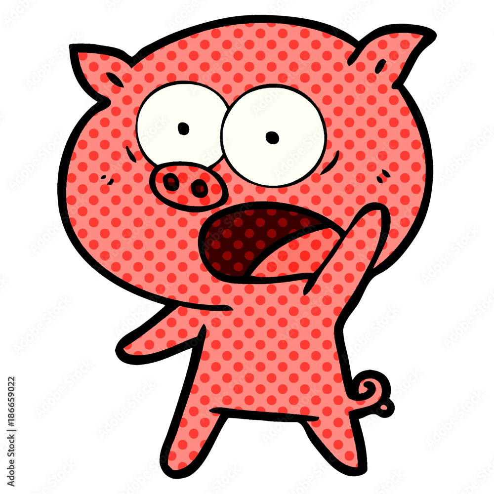 cartoon pig shouting