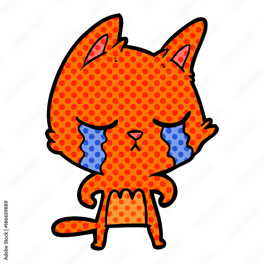 Obraz premium crying cartoon cat