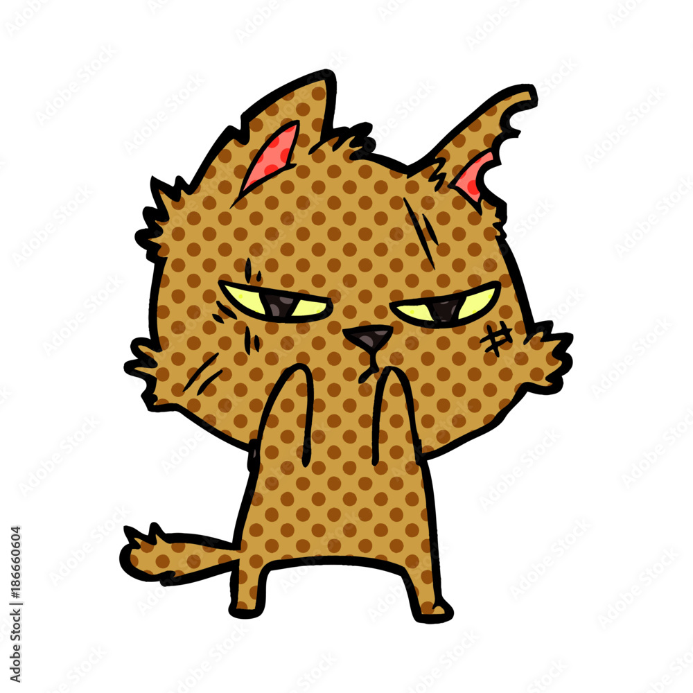 tough cartoon cat