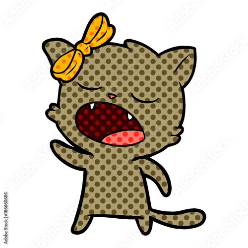cartoon cat meowing