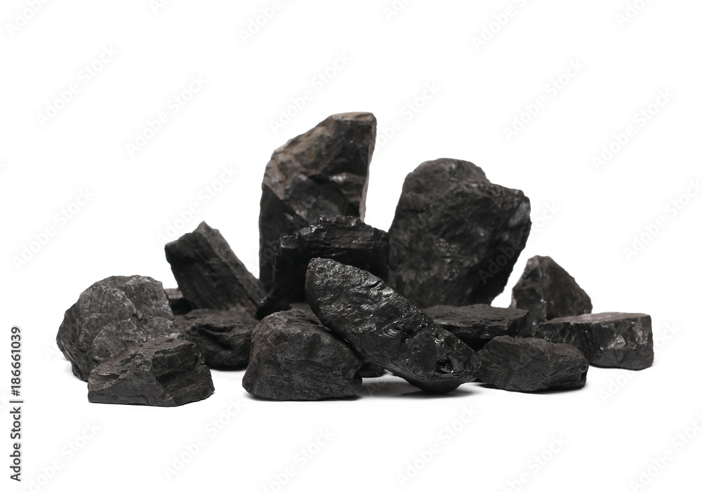 Coal pile isolated on white background Coal pile isolated on white background