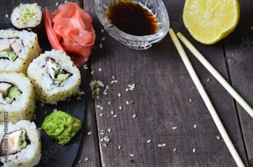 Sushi set, Japanese food photo