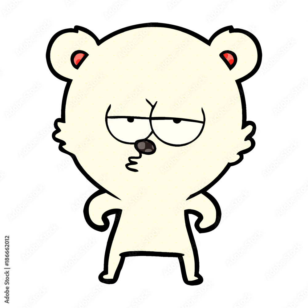 bored polar bear cartoon