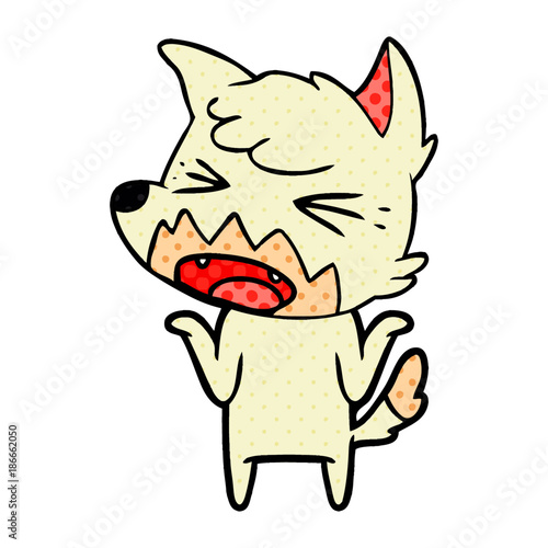 angry cartoon fox