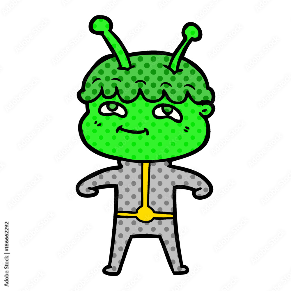 Fototapeta premium friendly cartoon spaceman