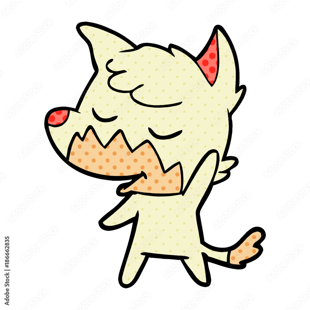 friendly cartoon fox