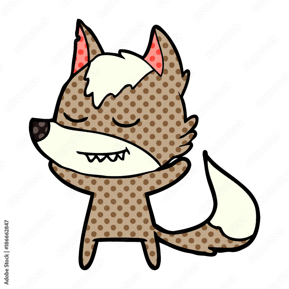 friendly cartoon wolf friendly cartoon wolf