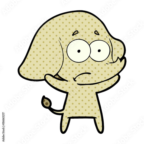 cartoon unsure elephant