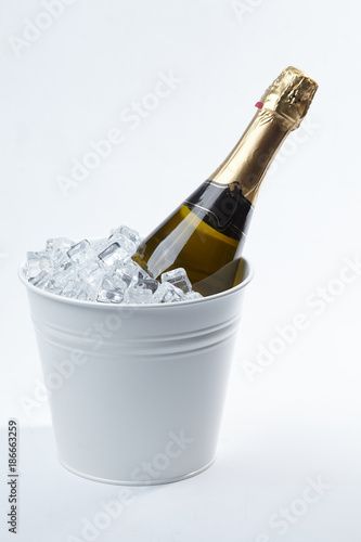 Champagne bottle in a bucket
