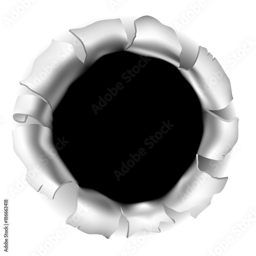 Bullet Hole or Rip Through Background