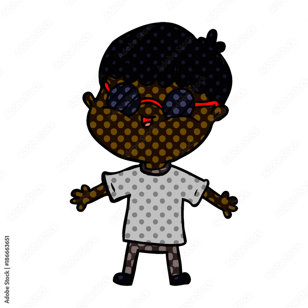 cartoon boy wearing spectacles