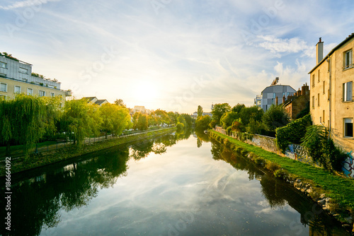 Fotografie View on rennes city and vilaine river, region of Brittany, as well as the Ille-et-Vilaine department