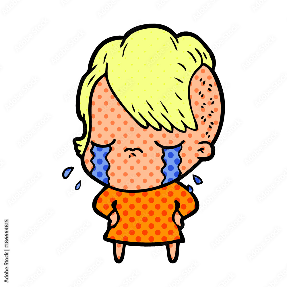 cartoon crying girl