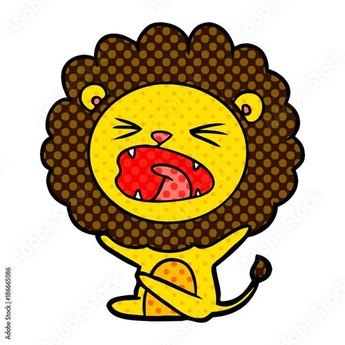 cartoon lion throwing tantrum